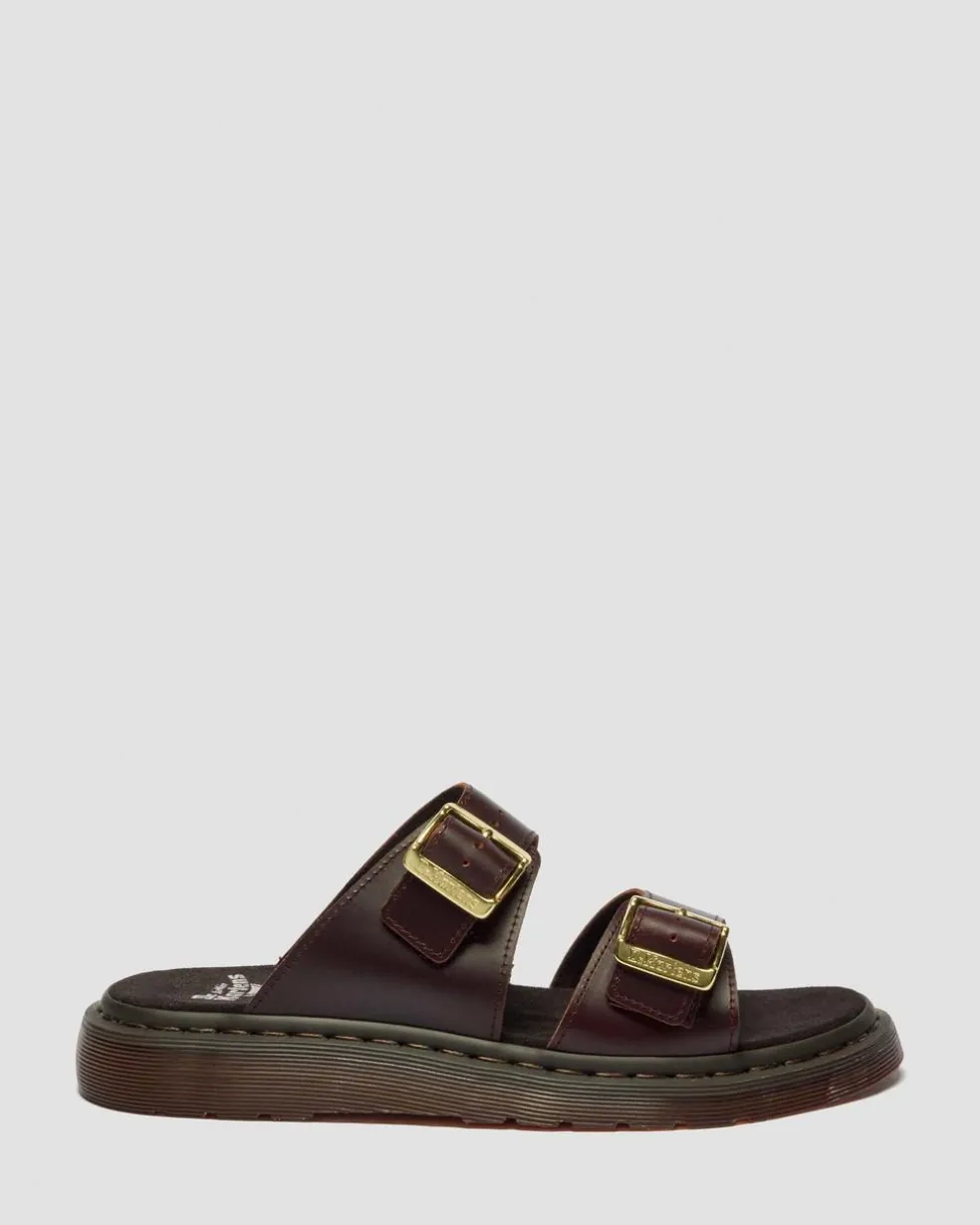 Josef Two Strap Atlas Leather Sandals in Charro