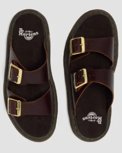 Josef Two Strap Atlas Leather Sandals in Charro