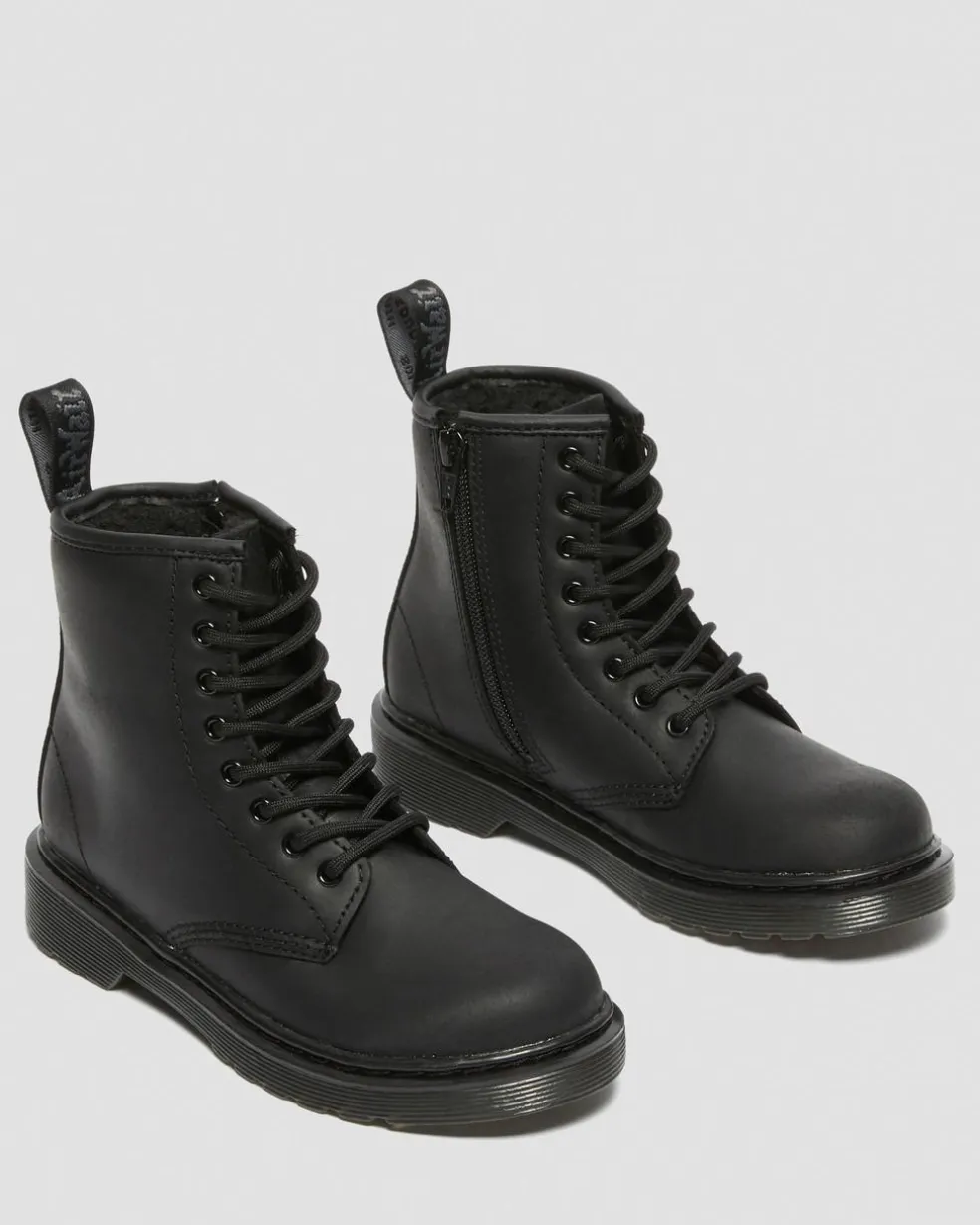 Junior 1460 Faux Fur Lined Boots in Black