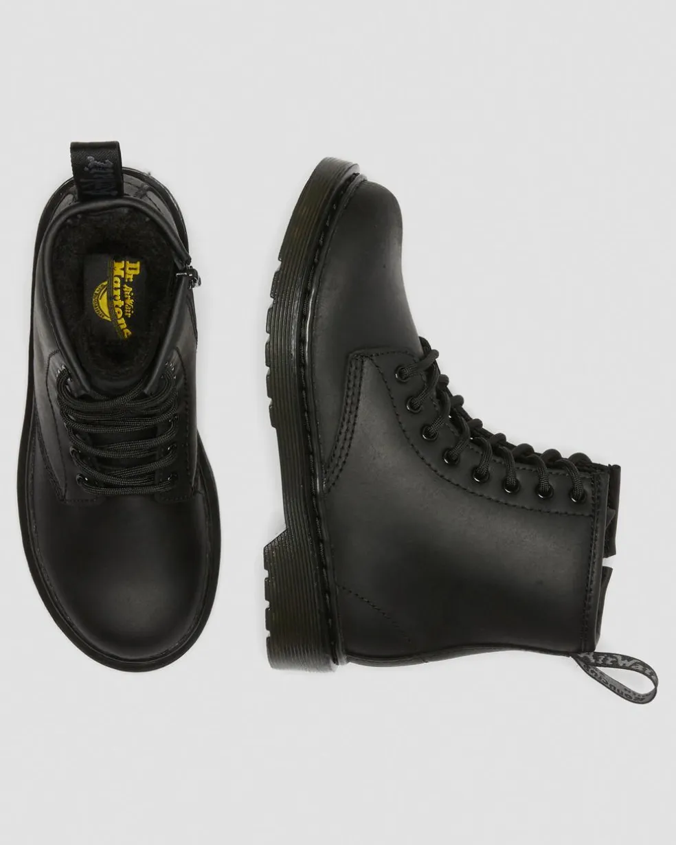 Junior 1460 Faux Fur Lined Boots in Black