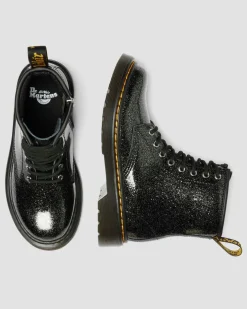 JUNIOR 1460 GLITTER PATENT LEATHER BOOTS in Black
