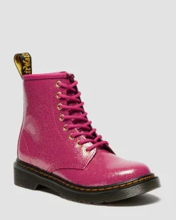 JUNIOR 1460 GLITTER PATENT LEATHER BOOTS in Fuchsia