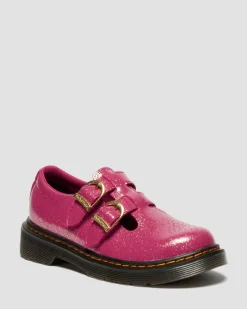 JUNIOR 8065 GLITTER PATENT LEATHER MARY JANE SHOES in Fuchsia
