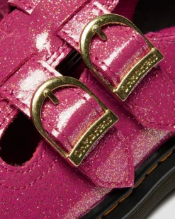 JUNIOR 8065 GLITTER PATENT LEATHER MARY JANE SHOES in Fuchsia