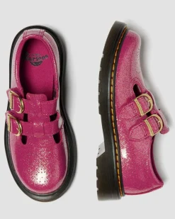 JUNIOR 8065 GLITTER PATENT LEATHER MARY JANE SHOES in Fuchsia