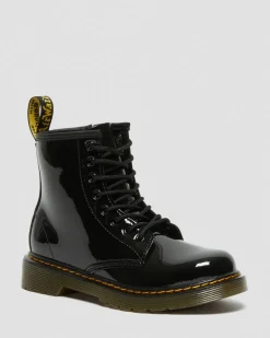 Junior 1460 Patent Leather Lace Up Boots in Black