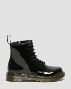 Junior 1460 Patent Leather Lace Up Boots in Black
