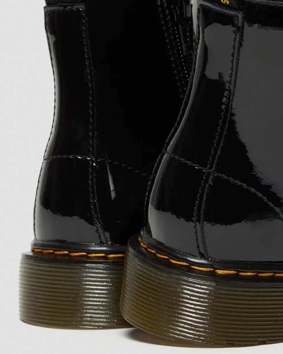 Junior 1460 Patent Leather Lace Up Boots in Black