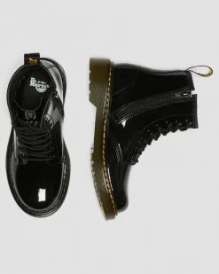 Junior 1460 Patent Leather Lace Up Boots in Black