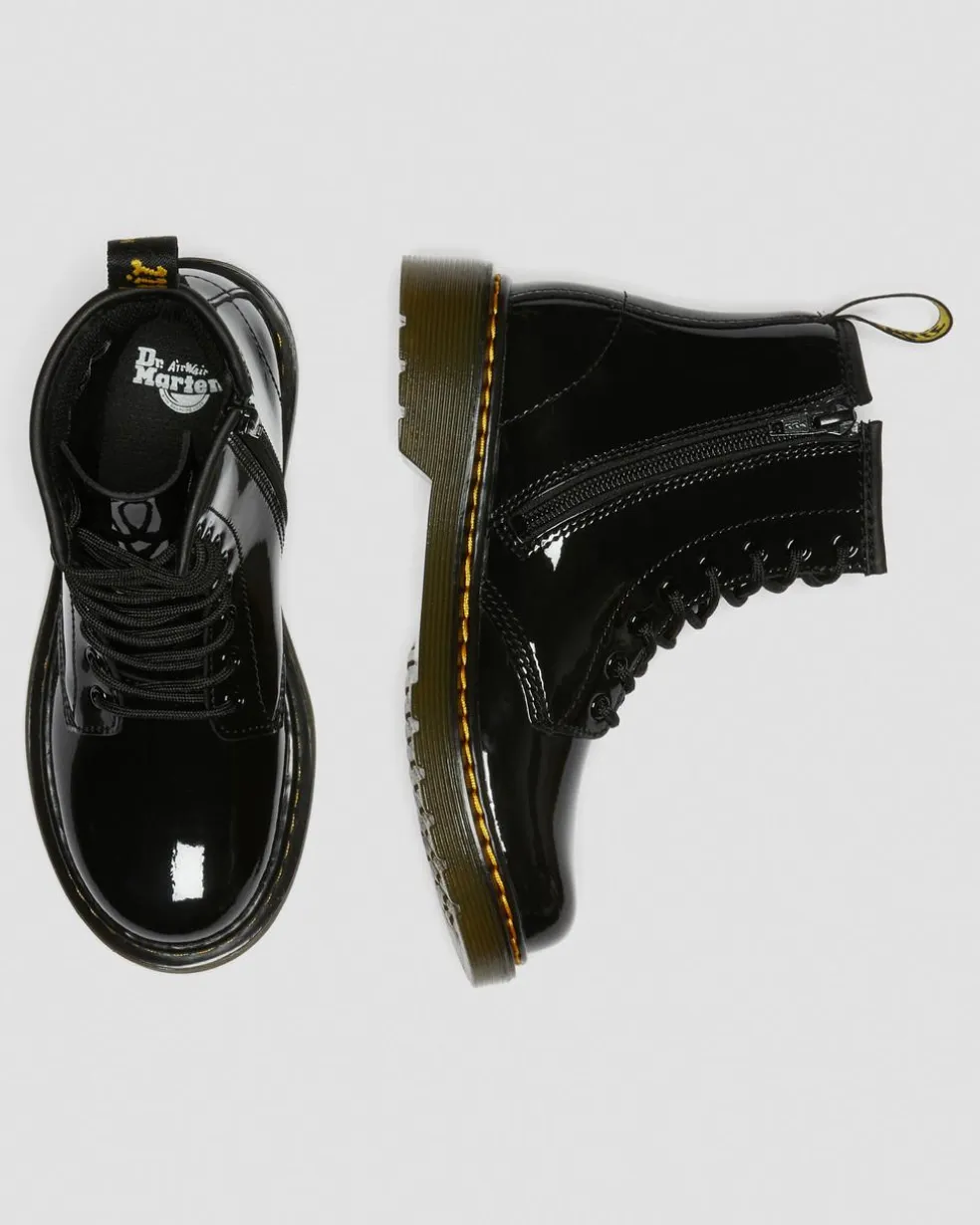 Junior 1460 Patent Leather Lace Up Boots in Black