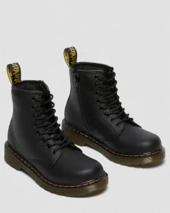 Junior 1460 Softy T Leather Lace Up Boots in Black