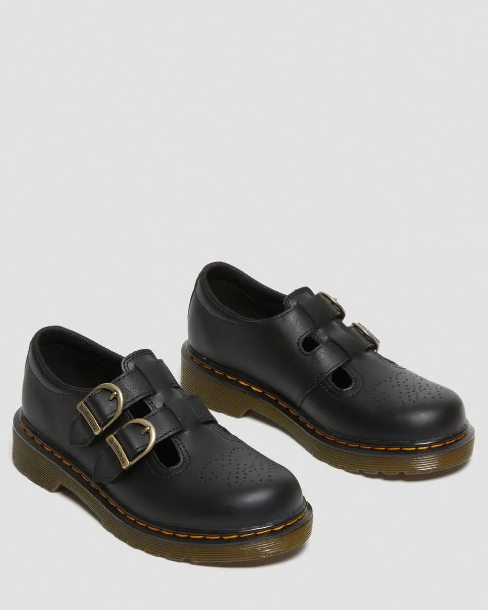 Junior 8065 Softy T Leather Mary Jane Shoes in Black
