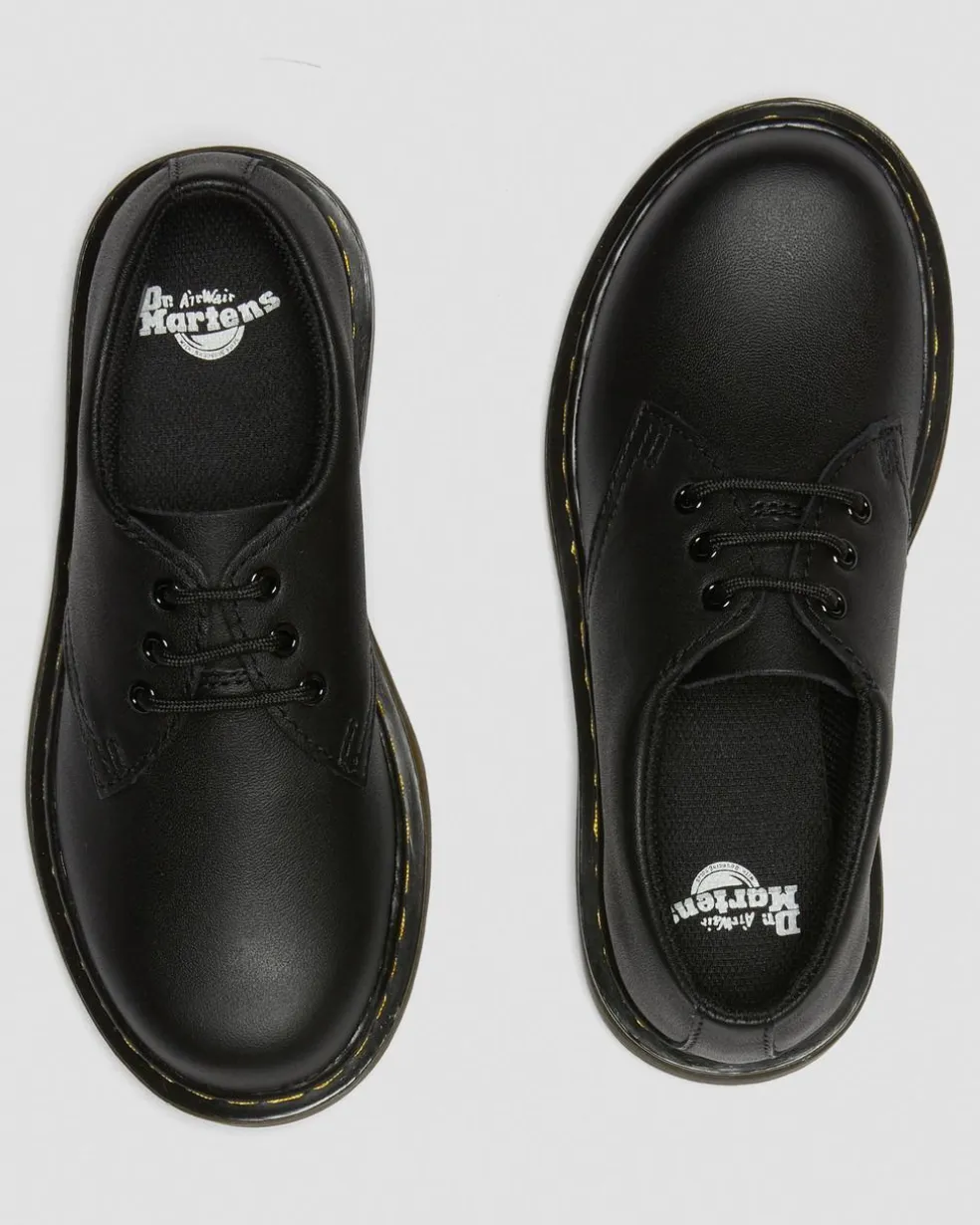 Junior 1461 Softy T Leather Shoes in Black
