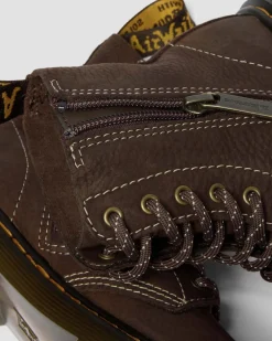 Junior 1460 Tumbled Nubuck Boots in Dark Brown