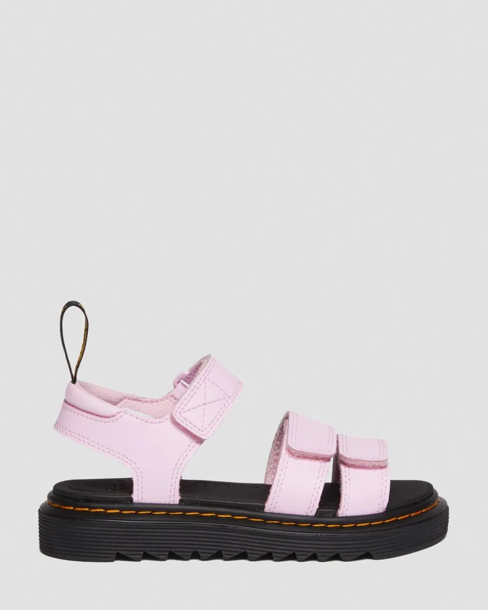 Junior Klaire Athena Leather Strap Sandals in Pale Pink