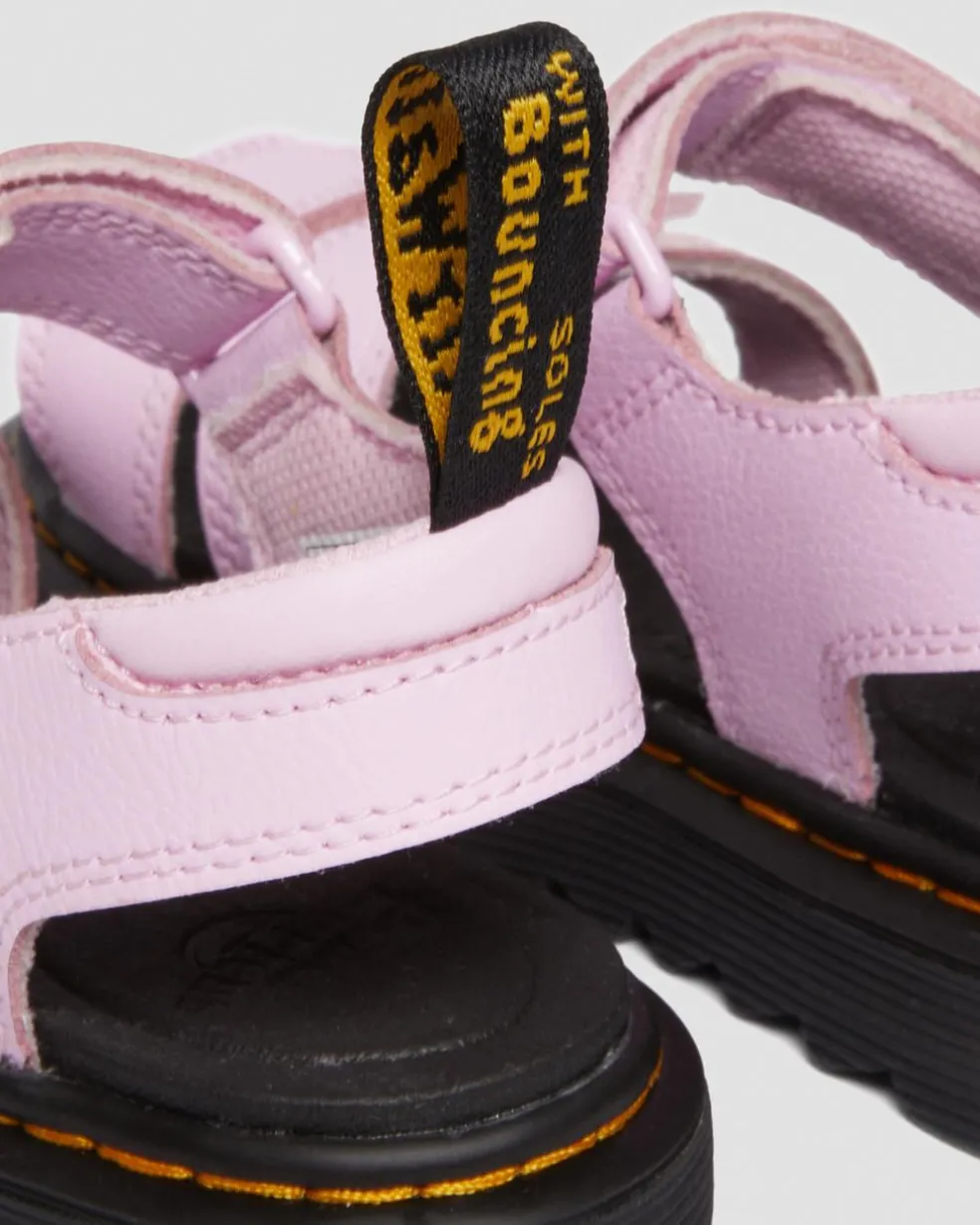 Junior Klaire Athena Leather Strap Sandals in Pale Pink