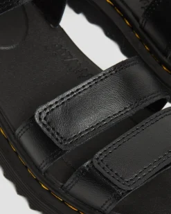 Junior Klaire Leather Strap Sandals in Black