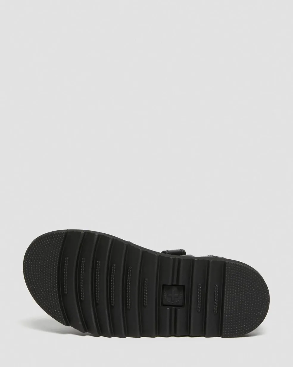 Junior Klaire Leather Strap Sandals in Black