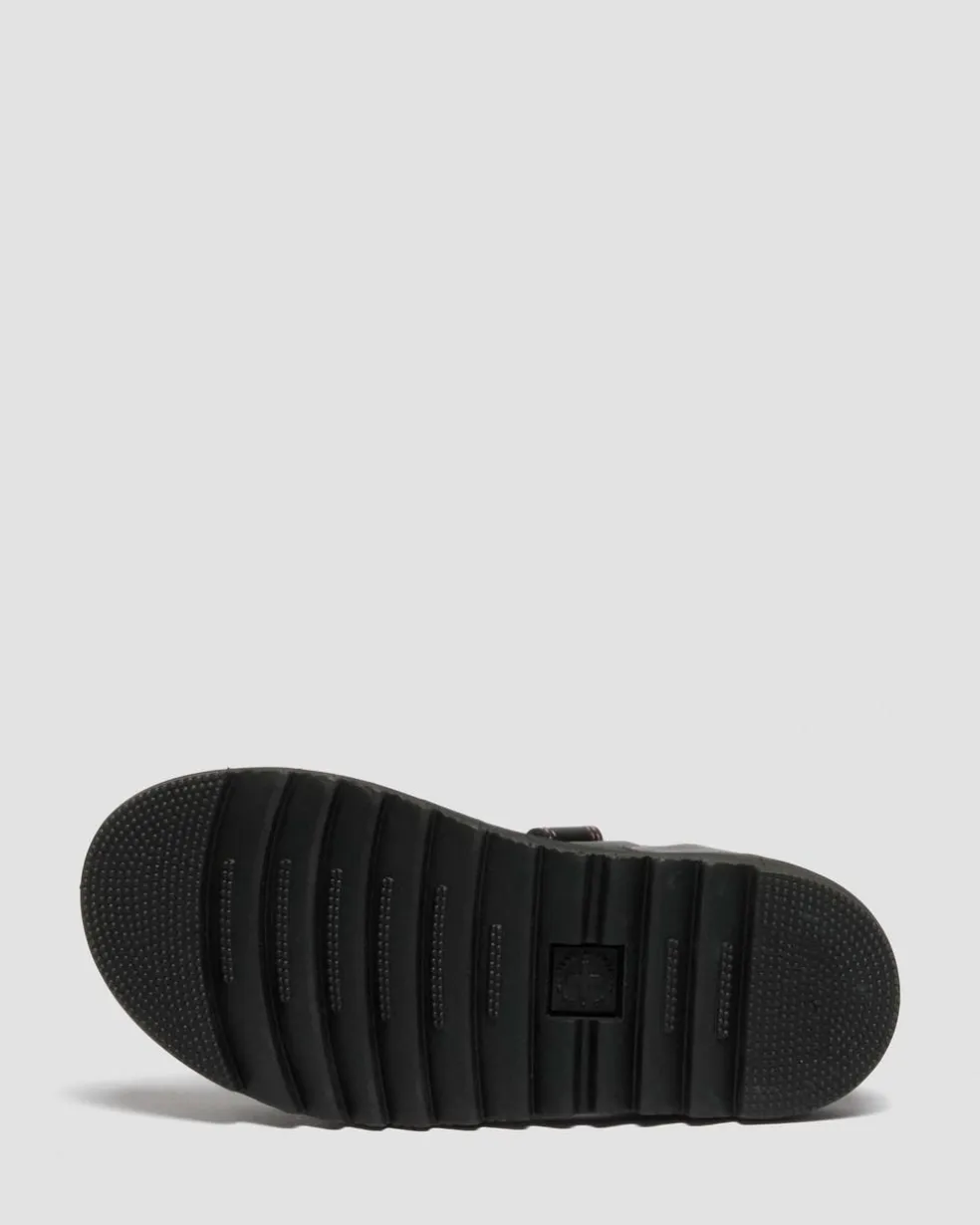 Junior Marlowe II Glitter Heart Leather Strap Shoes in Black