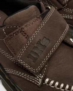 Junior Raffe Strap Tumbled Nubuck Strap Shoes in Dark Brown
