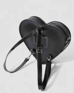 Kiev Leather Hardware Heart Shaped Bag in Black