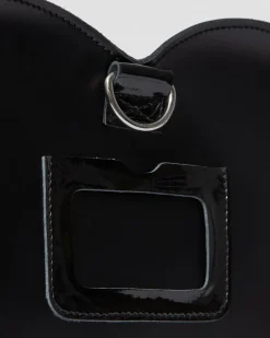 Kiev Leather Hardware Heart Shaped Bag in Black