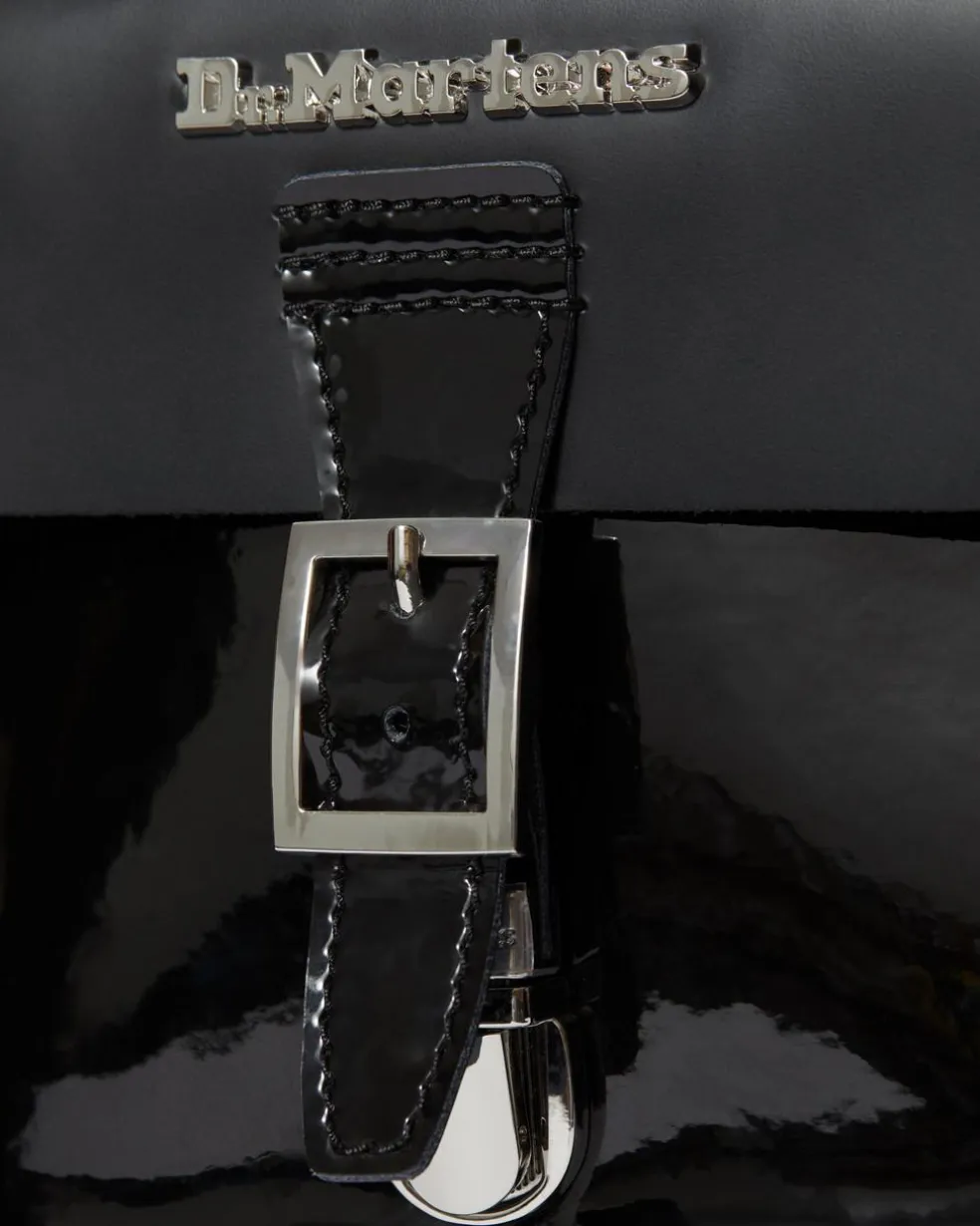 Kiev Leather Hardware Heart Shaped Bag in Black