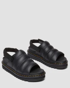 Kole Athena leather strap sandals in Black