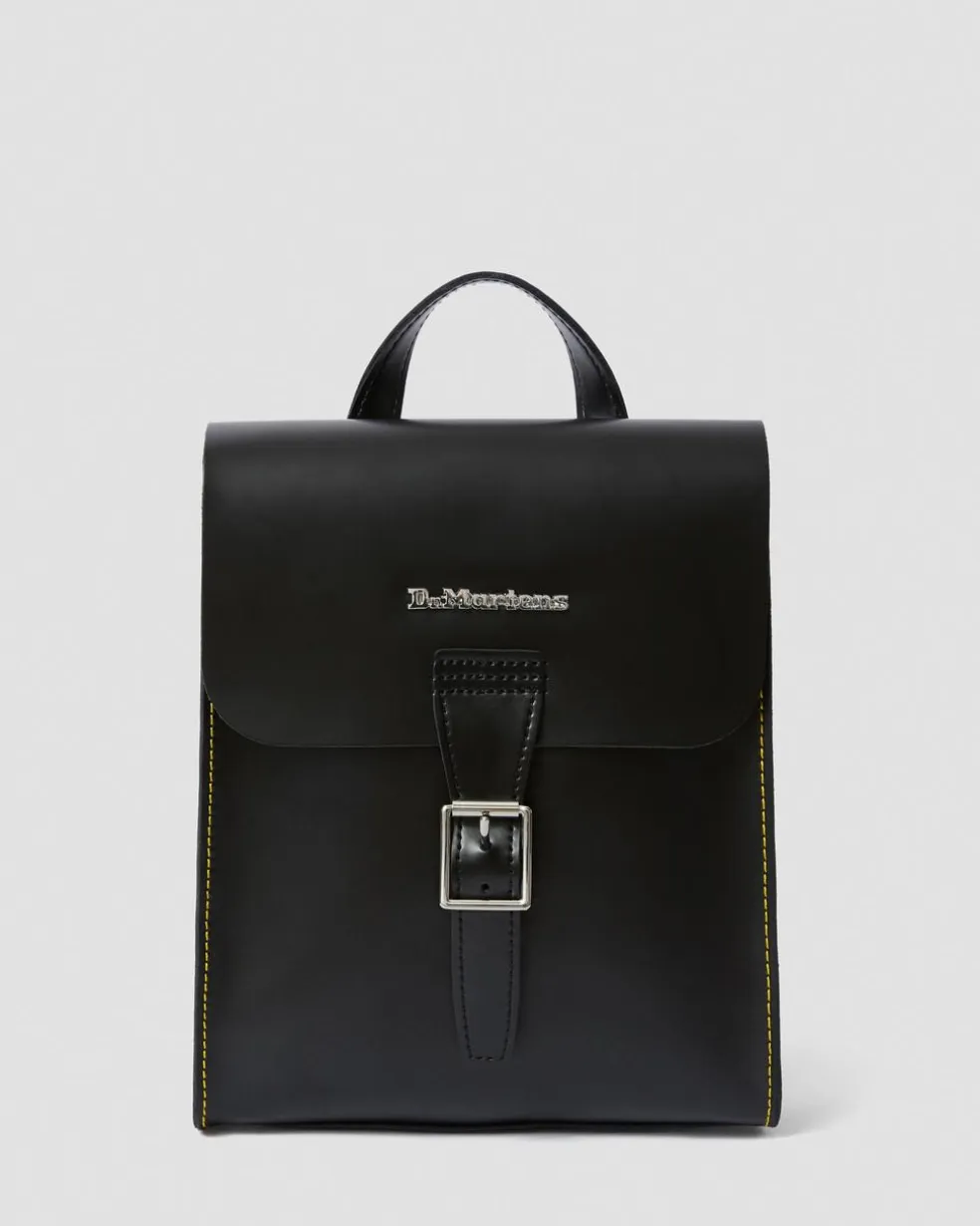 Leather Mini Backpack in Black