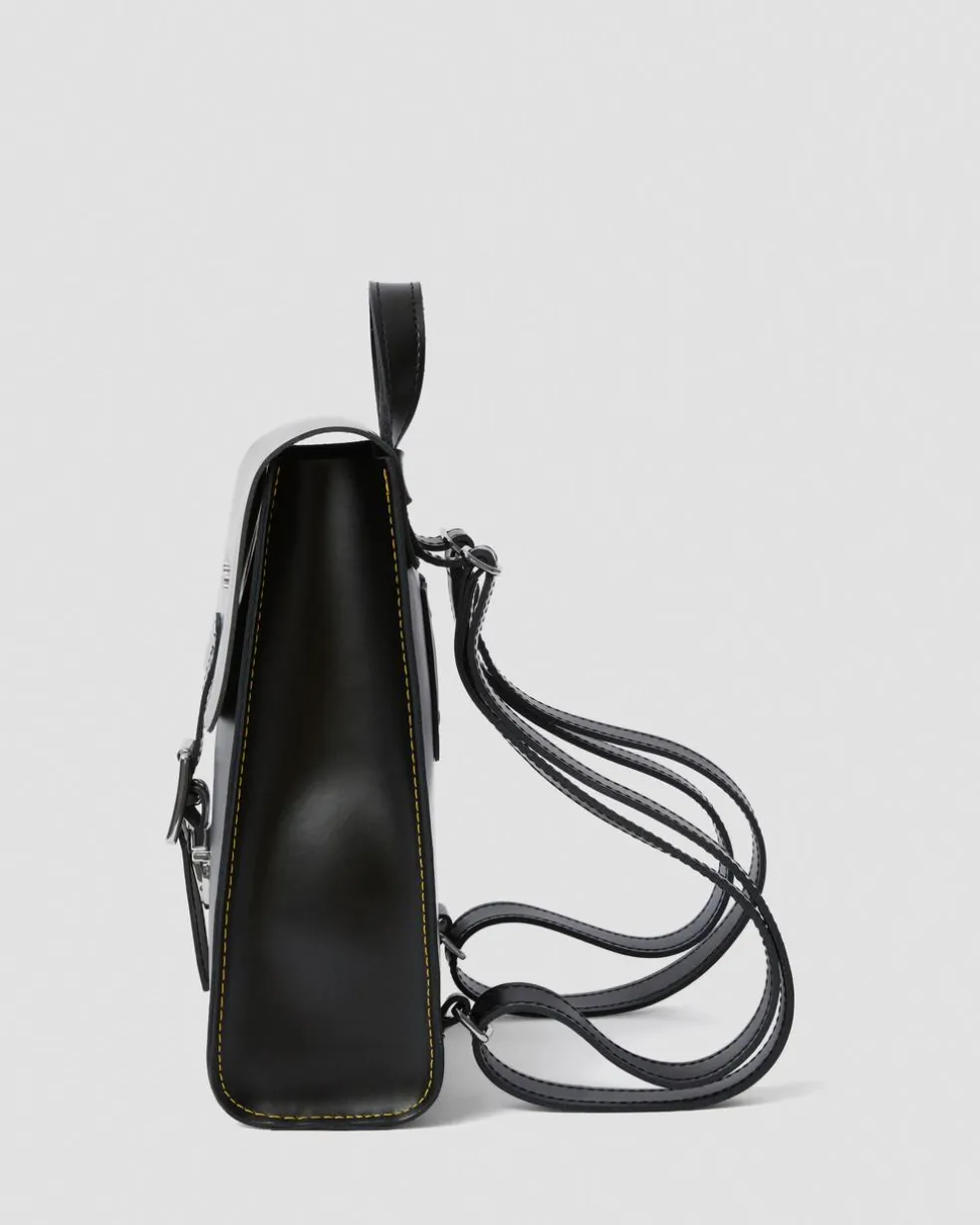 Leather Mini Backpack in Black