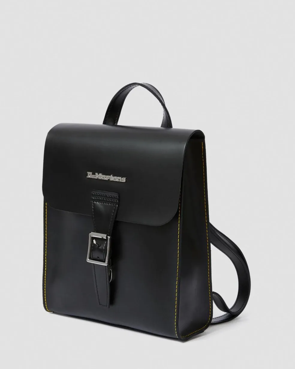 Leather Mini Backpack in Black