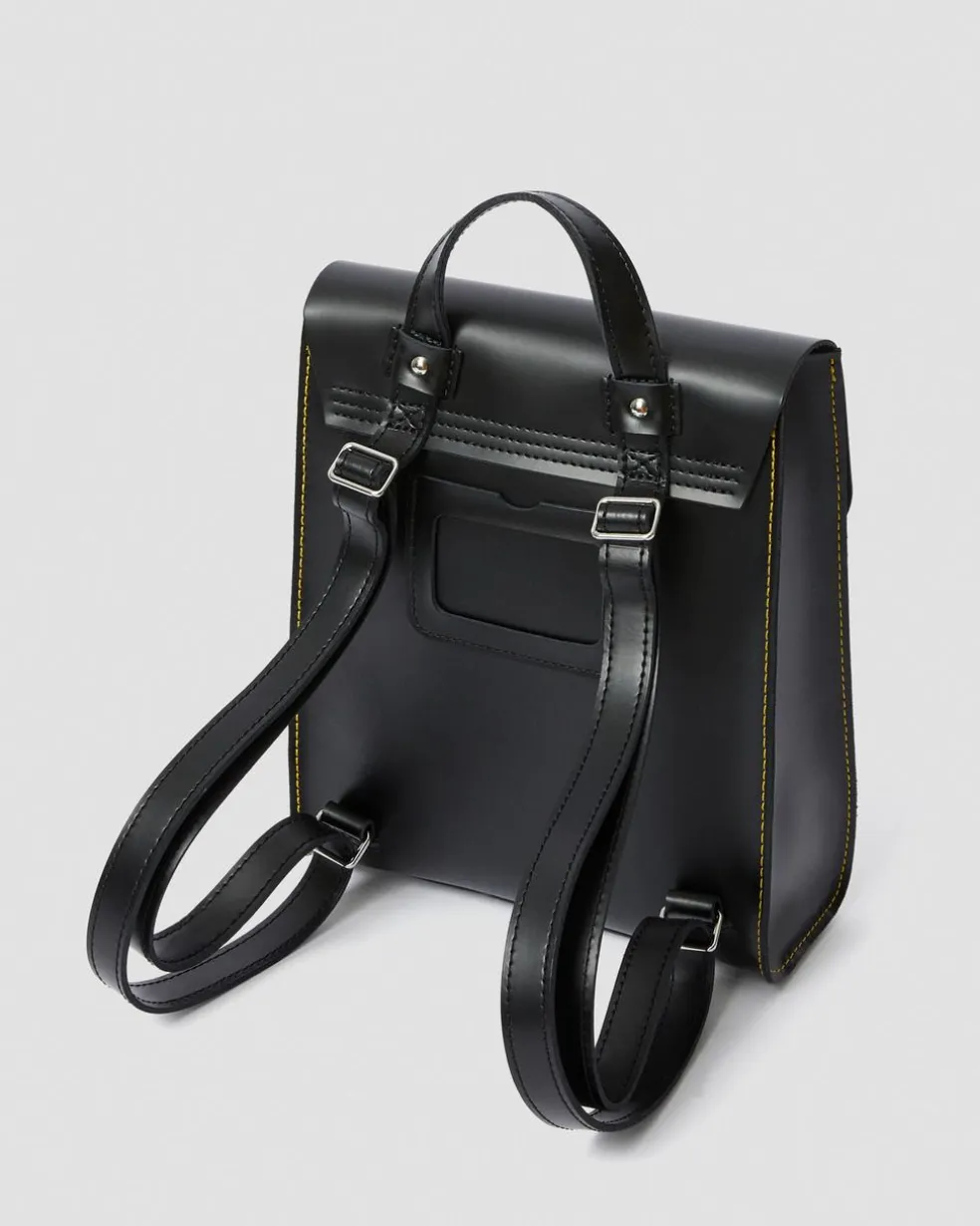 Leather Mini Backpack in Black