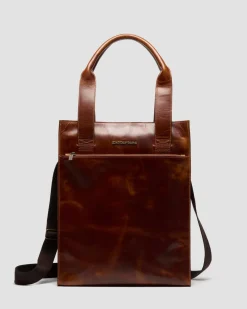 LEATHER TOTE BAG in Amber Tan