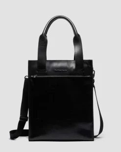 LEATHER TOTE BAG in Black
