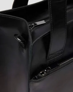 LEATHER TOTE BAG in Black