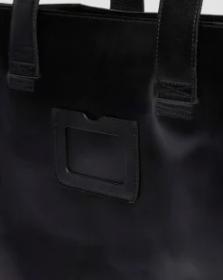 LEATHER TOTE BAG in Black