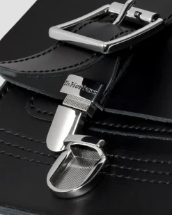 Leather Vertical Crossbody Bag in Black