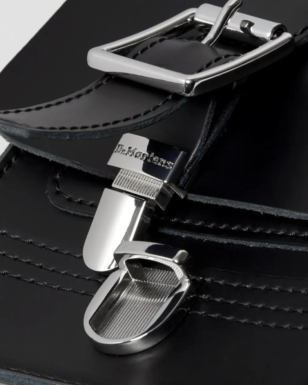 Leather Vertical Crossbody Bag in Black