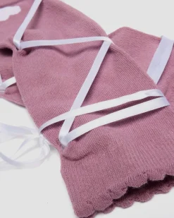 Long Lace-Up Organic Cotton Blend Socks