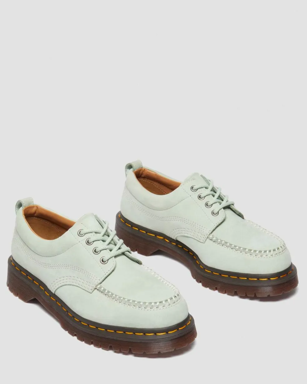 Lowell Buttersoft leather moc toe shoes in Sage Green