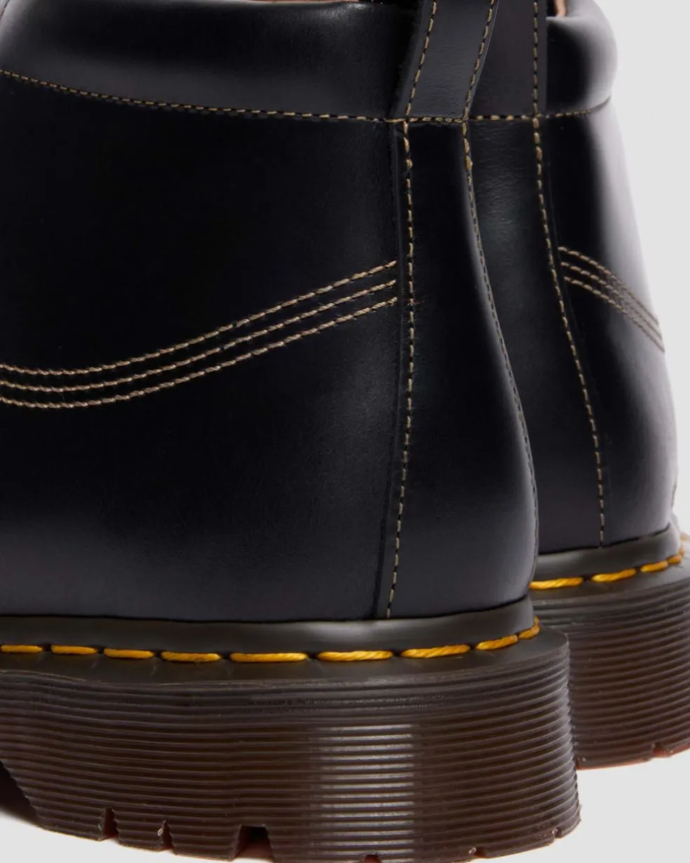 LOWELL CHUKKA MOC TOE LEATHER ANKLE BOOTS in Black