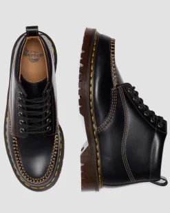 LOWELL CHUKKA MOC TOE LEATHER ANKLE BOOTS in Black