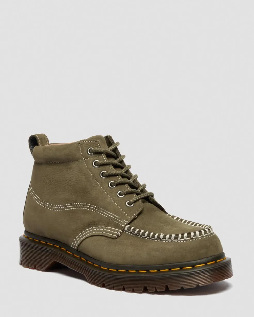 Lowell Chukka Nubuck Moc Toe Ankle Boots in Dms Olive