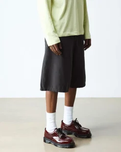 Lowell Lacquered Moc Toe Shoes in Cherry Red