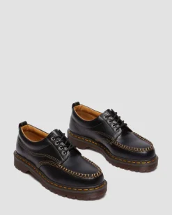 Lowell Leather Moc Toe Shoes in Black