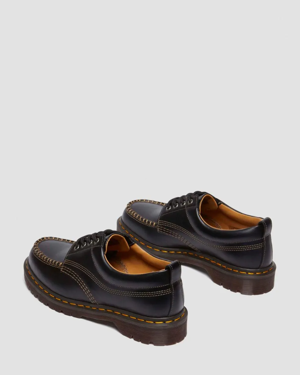 Lowell Leather Moc Toe Shoes in Black