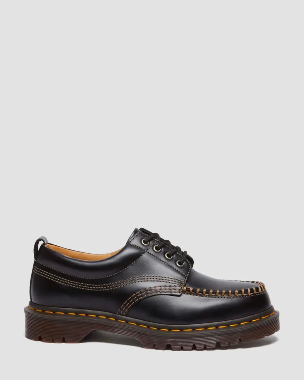 Lowell Leather Moc Toe Shoes in Black