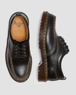 Lowell Leather Moc Toe Shoes in Black