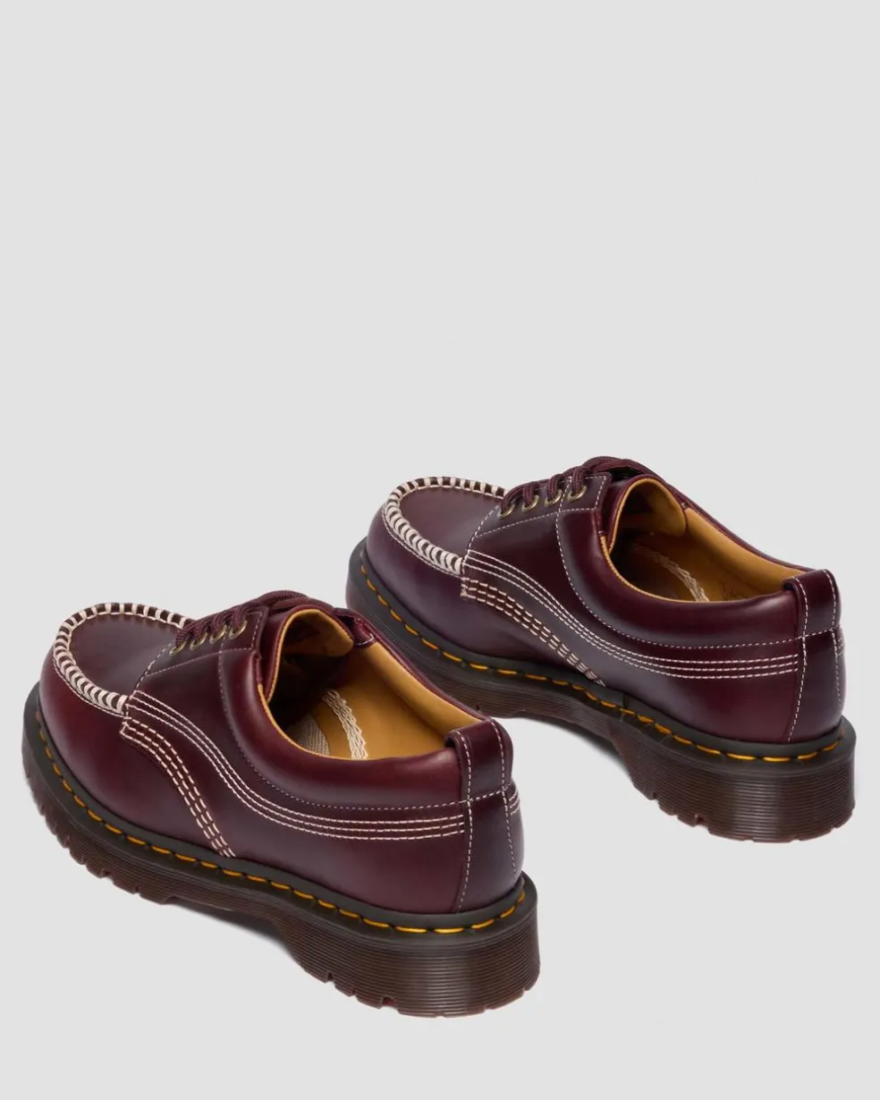 Lowell Leather Moc Toe Shoes in Cherry Red