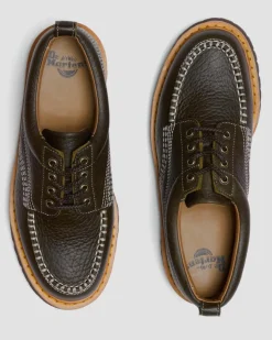 Lowell Wild Grain Leather Moc Toe Shoes in Dms Olive